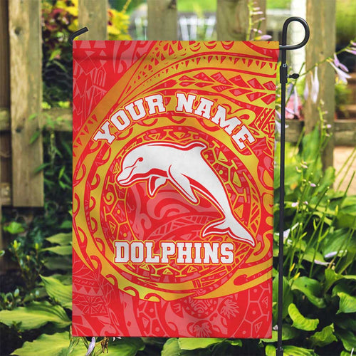 Personalized Dolphins Garden Flag Polynesian Tribal Chest and Sleeve Tattoo