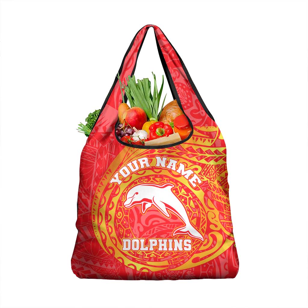 Personalized Dolphins Grocery Bag Polynesian Tribal Chest and Sleeve Tattoo