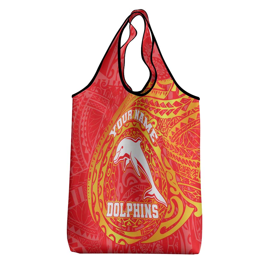 Personalized Dolphins Grocery Bag Polynesian Tribal Chest and Sleeve Tattoo