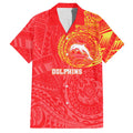 Personalized Dolphins Hawaiian Shirt Polynesian Tribal Chest and Sleeve Tattoo