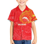Personalized Dolphins Hawaiian Shirt Polynesian Tribal Chest and Sleeve Tattoo