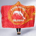 Personalized Dolphins Hooded Blanket Polynesian Tribal Chest and Sleeve Tattoo