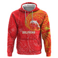 Personalized Dolphins Hoodie Polynesian Tribal Chest and Sleeve Tattoo