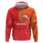 Personalized Dolphins Hoodie Polynesian Tribal Chest and Sleeve Tattoo