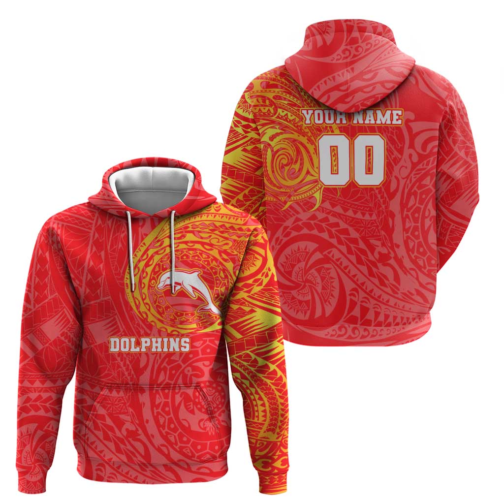 Personalized Dolphins Hoodie Polynesian Tribal Chest and Sleeve Tattoo