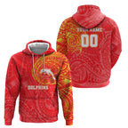 Personalized Dolphins Hoodie Polynesian Tribal Chest and Sleeve Tattoo