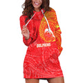 Personalized Dolphins Hoodie Dress Polynesian Tribal Chest and Sleeve Tattoo