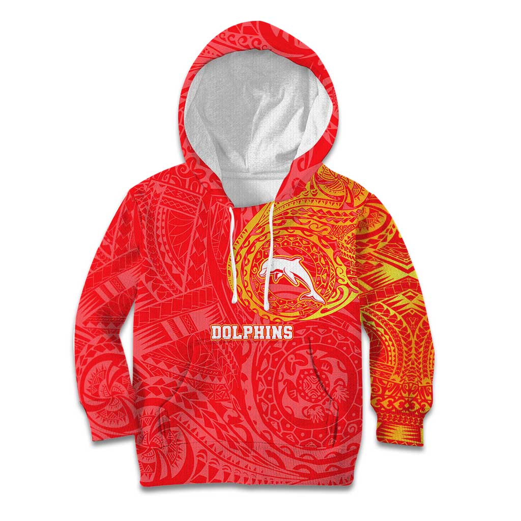 Personalized Dolphins Kid Hoodie Polynesian Tribal Chest and Sleeve Tattoo