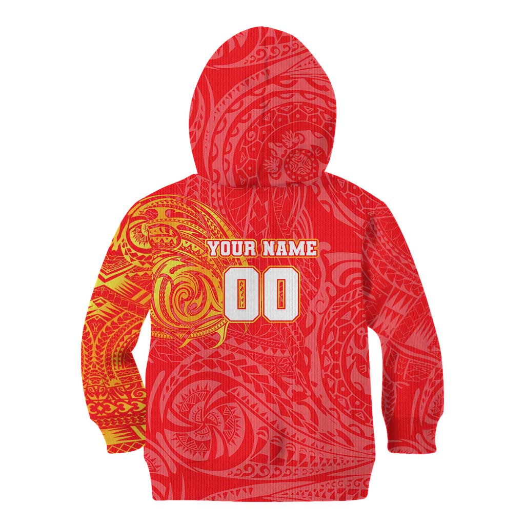 Personalized Dolphins Kid Hoodie Polynesian Tribal Chest and Sleeve Tattoo