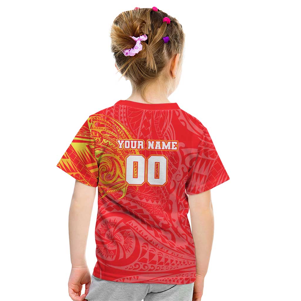 Personalized Dolphins Kid T Shirt Polynesian Tribal Chest and Sleeve Tattoo