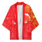 Personalized Dolphins Kimono Polynesian Tribal Chest and Sleeve Tattoo