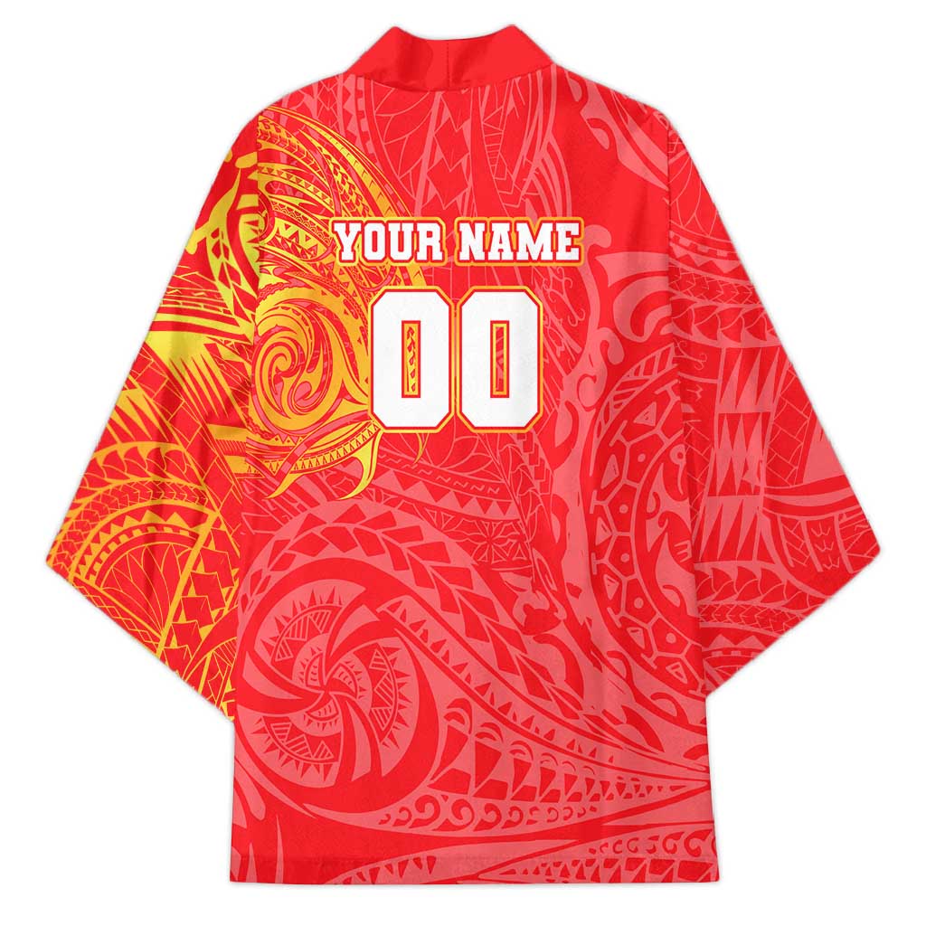 Personalized Dolphins Kimono Polynesian Tribal Chest and Sleeve Tattoo