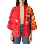 Personalized Dolphins Kimono Polynesian Tribal Chest and Sleeve Tattoo