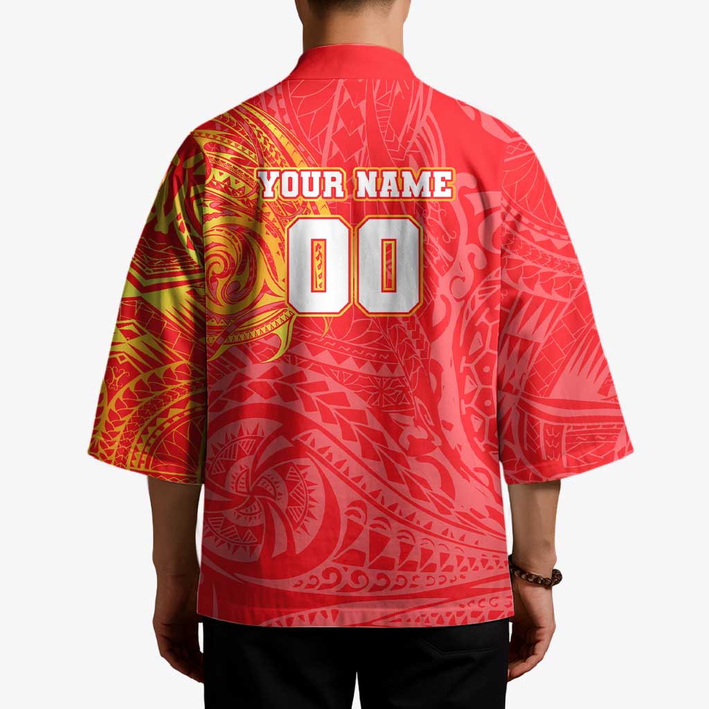 Personalized Dolphins Kimono Polynesian Tribal Chest and Sleeve Tattoo