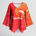 Personalized Dolphins Kimono Sleeve Blouse Polynesian Tribal Chest and Sleeve Tattoo