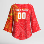 Personalized Dolphins Kimono Sleeve Blouse Polynesian Tribal Chest and Sleeve Tattoo