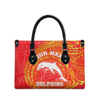 Personalized Dolphins Leather Bag Polynesian Tribal Chest and Sleeve Tattoo