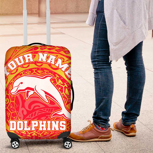 Personalized Dolphins Luggage Cover Polynesian Tribal Chest and Sleeve Tattoo