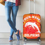 Personalized Dolphins Luggage Cover Polynesian Tribal Chest and Sleeve Tattoo