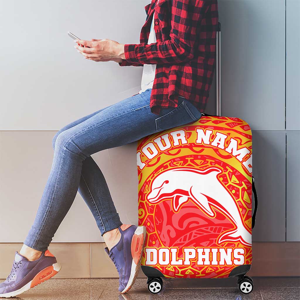 Personalized Dolphins Luggage Cover Polynesian Tribal Chest and Sleeve Tattoo
