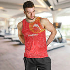 Personalized Dolphins Men Tank Top Polynesian Tribal Chest and Sleeve Tattoo