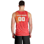 Personalized Dolphins Men Tank Top Polynesian Tribal Chest and Sleeve Tattoo