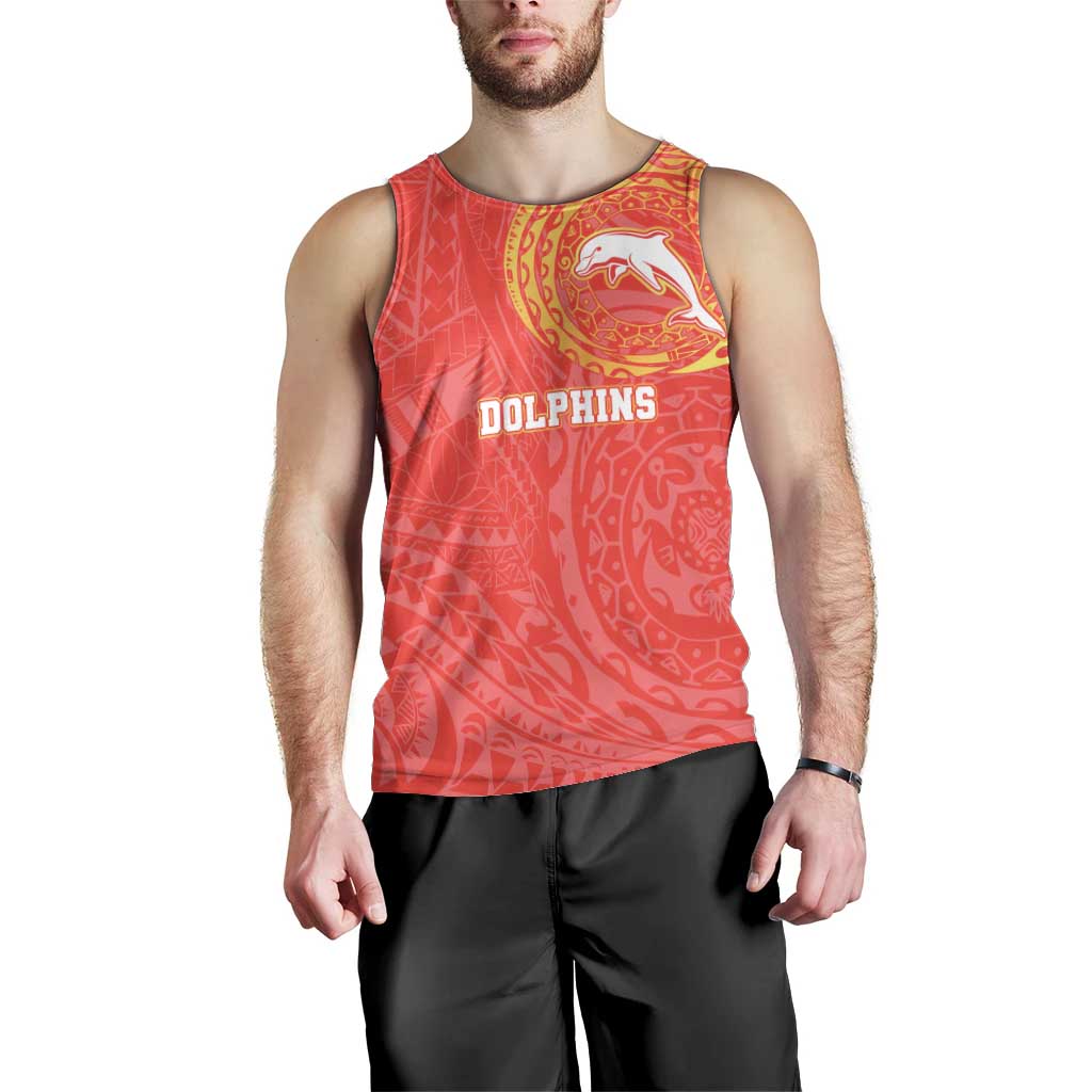 Personalized Dolphins Men Tank Top Polynesian Tribal Chest and Sleeve Tattoo