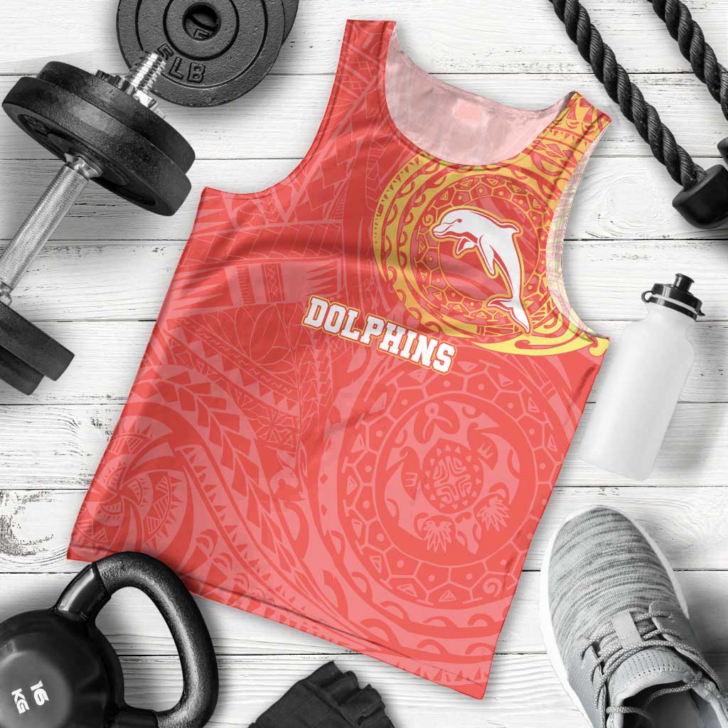 Personalized Dolphins Men Tank Top Polynesian Tribal Chest and Sleeve Tattoo