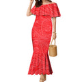 Personalized Dolphins Mermaid Dress Polynesian Tribal Chest and Sleeve Tattoo