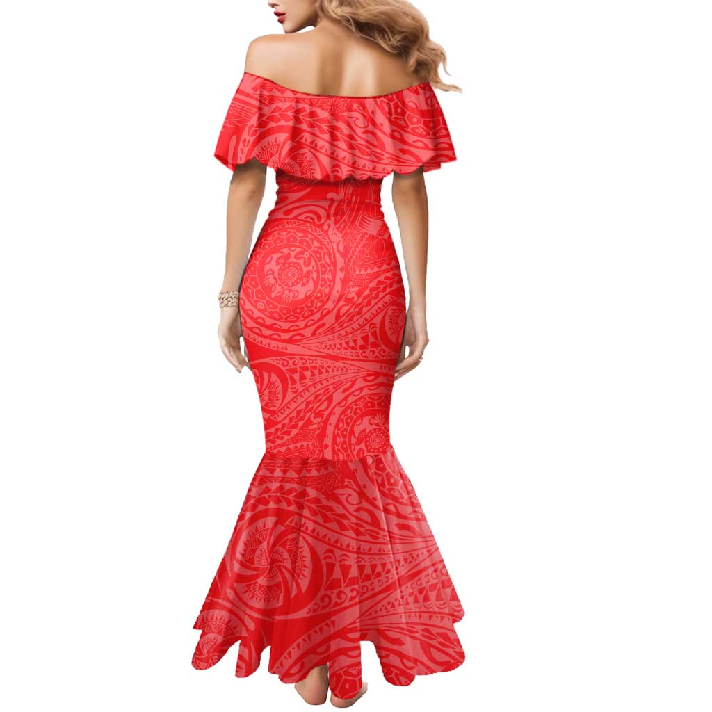 Personalized Dolphins Mermaid Dress Polynesian Tribal Chest and Sleeve Tattoo