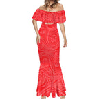 Personalized Dolphins Mermaid Dress Polynesian Tribal Chest and Sleeve Tattoo
