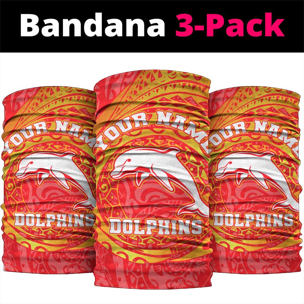 Personalized Dolphins Neck Gaiter Polynesian Tribal Chest and Sleeve Tattoo