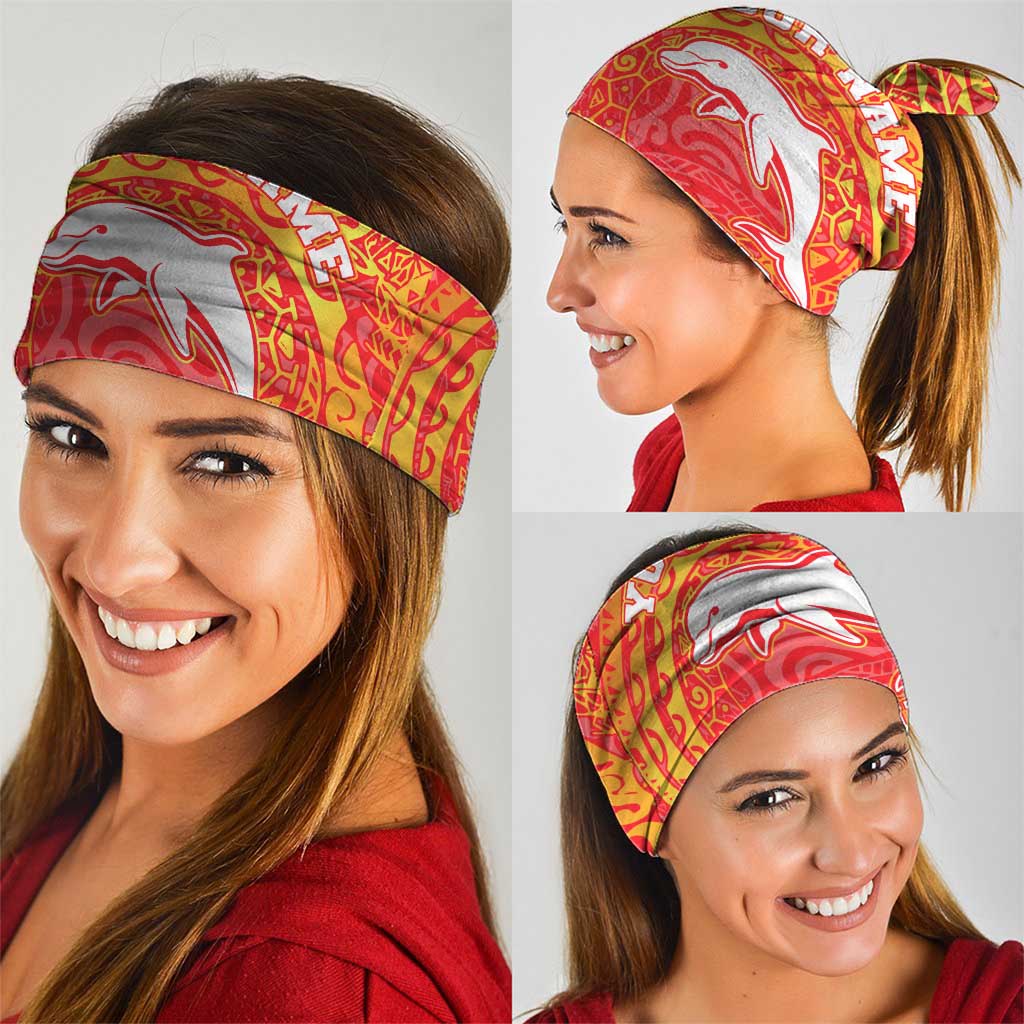 Personalized Dolphins Neck Gaiter Polynesian Tribal Chest and Sleeve Tattoo