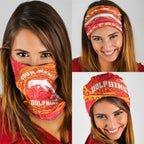Personalized Dolphins Neck Gaiter Polynesian Tribal Chest and Sleeve Tattoo