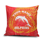 Personalized Dolphins Pillow Cover Polynesian Tribal Chest and Sleeve Tattoo