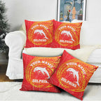 Personalized Dolphins Pillow Cover Polynesian Tribal Chest and Sleeve Tattoo