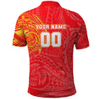 Personalized Dolphins Polo Shirt Polynesian Tribal Chest and Sleeve Tattoo