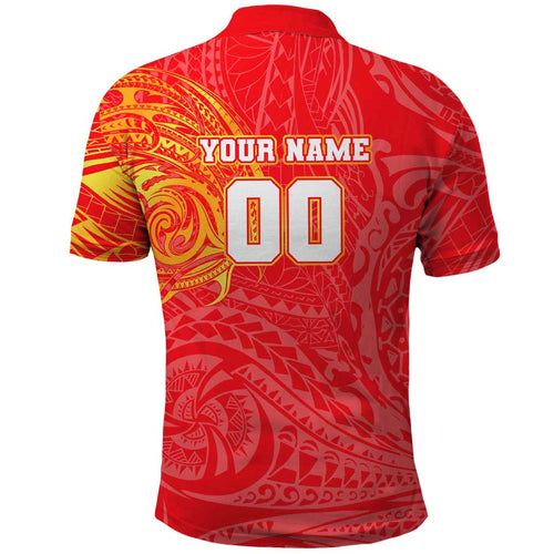 Personalized Dolphins Polo Shirt Polynesian Tribal Chest and Sleeve Tattoo