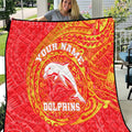 Personalized Dolphins Quilt Polynesian Tribal Chest and Sleeve Tattoo