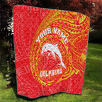 Personalized Dolphins Quilt Polynesian Tribal Chest and Sleeve Tattoo
