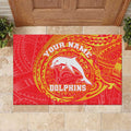 Personalized Dolphins Rubber Doormat Polynesian Tribal Chest and Sleeve Tattoo