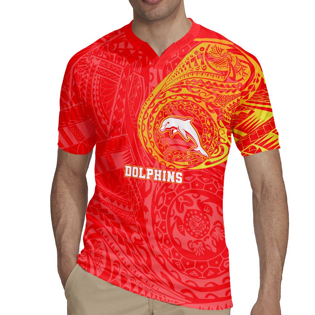 Personalized Dolphins Rugby Jersey Polynesian Tribal Chest and Sleeve Tattoo