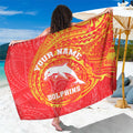 Personalized Dolphins Sarong Polynesian Tribal Chest and Sleeve Tattoo