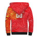 Personalized Dolphins Sherpa Hoodie Polynesian Tribal Chest and Sleeve Tattoo