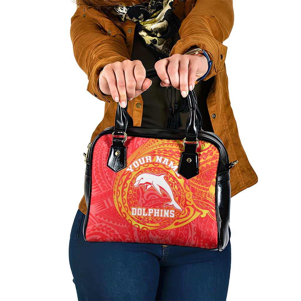 Personalized Dolphins Shoulder Handbag Polynesian Tribal Chest and Sleeve Tattoo