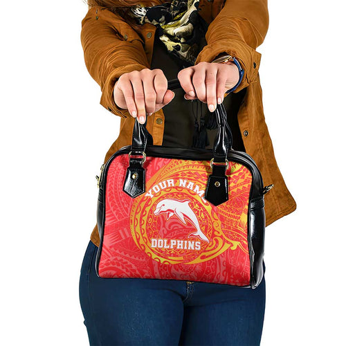 Personalized Dolphins Shoulder Handbag Polynesian Tribal Chest and Sleeve Tattoo