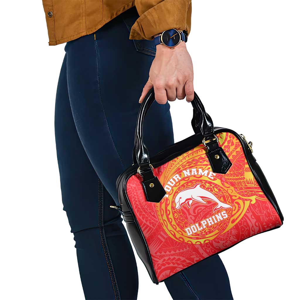 Personalized Dolphins Shoulder Handbag Polynesian Tribal Chest and Sleeve Tattoo