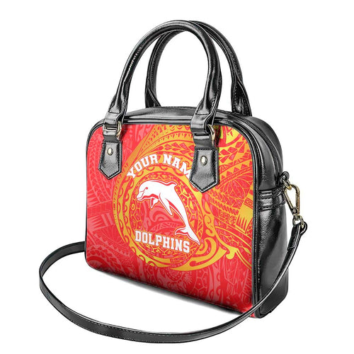 Personalized Dolphins Shoulder Handbag Polynesian Tribal Chest and Sleeve Tattoo