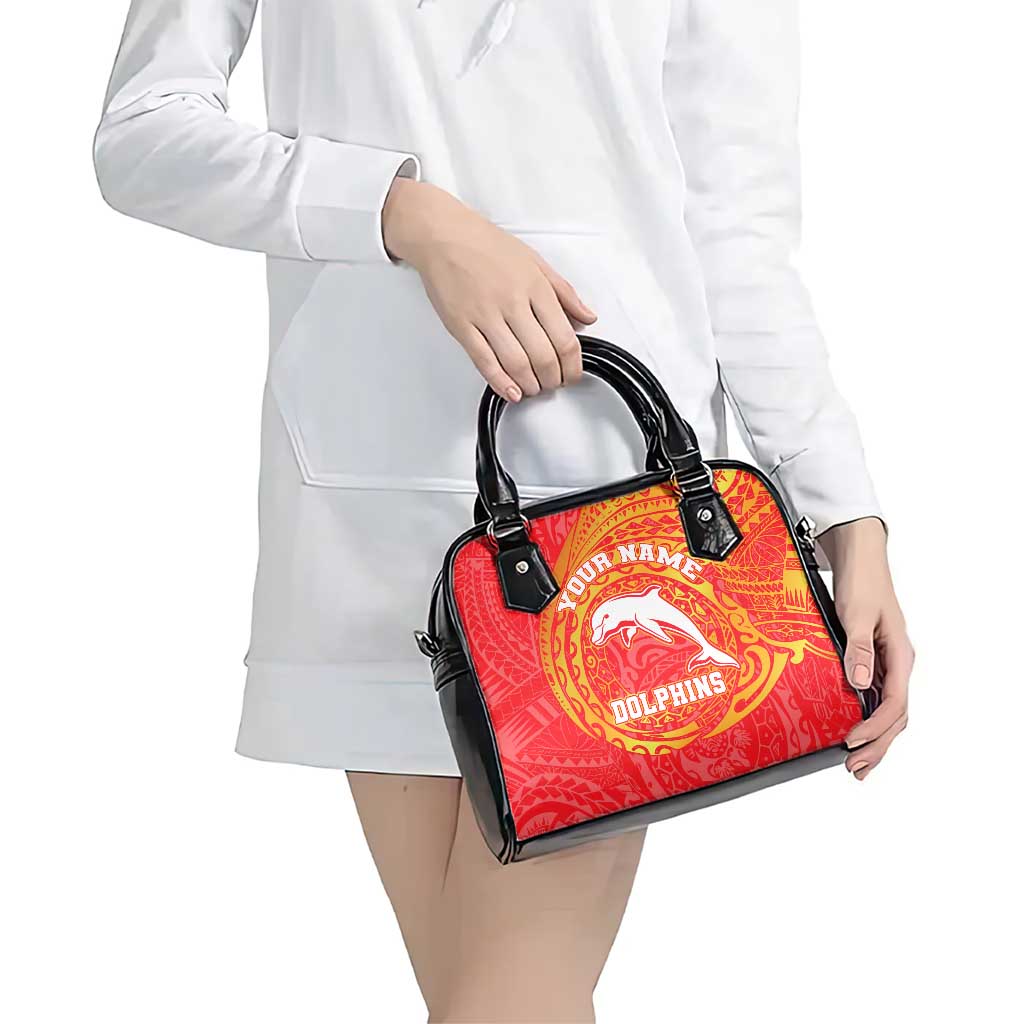 Personalized Dolphins Shoulder Handbag Polynesian Tribal Chest and Sleeve Tattoo