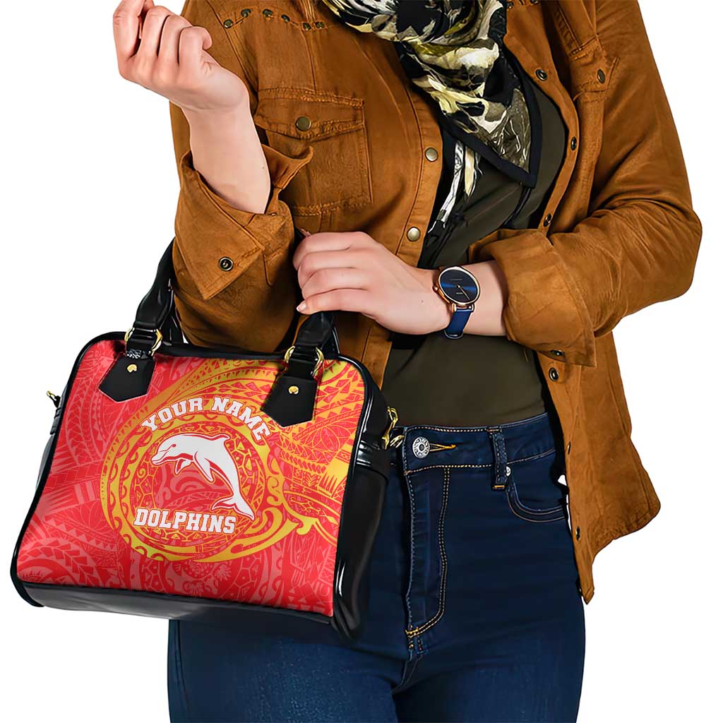Personalized Dolphins Shoulder Handbag Polynesian Tribal Chest and Sleeve Tattoo